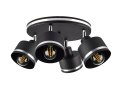 Wama lampa sufitowa czarny 4x40w e27 klosz czarny+srebrny