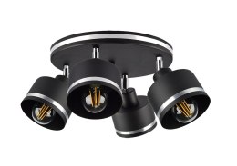 Wama lampa sufitowa czarny 4x40w e27 klosz czarny+srebrny