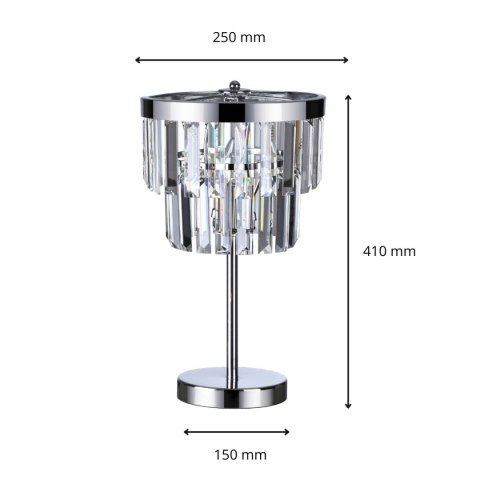 Light Prestige Lampa stołowa Vetro srebrna 1xE14