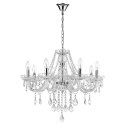 Light Prestige Lampa wisząca Cristallo srebrna 8xE14