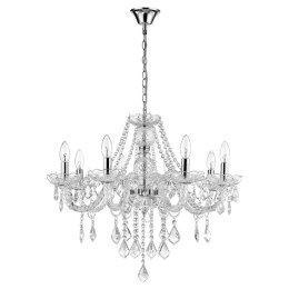 Light Prestige Lampa wisząca Cristallo srebrna 8xE14