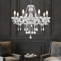 Light Prestige Lampa wisząca Cristallo srebrna 8xE14