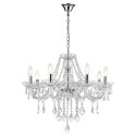 Light Prestige Lampa wisząca Cristallo srebrna 8xE14