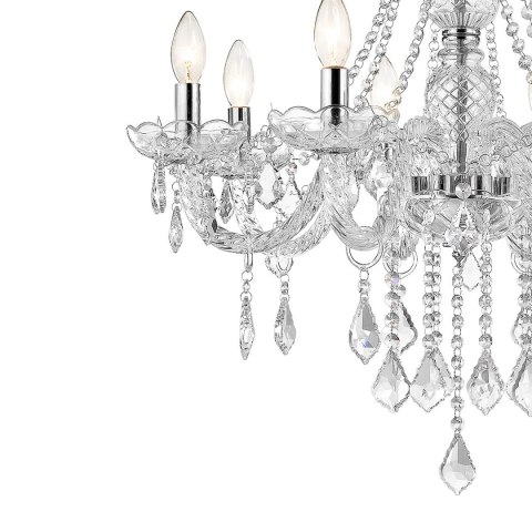 Light Prestige Lampa wisząca Cristallo srebrna 8xE14
