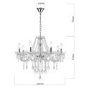 Light Prestige Lampa wisząca Cristallo srebrna 8xE14