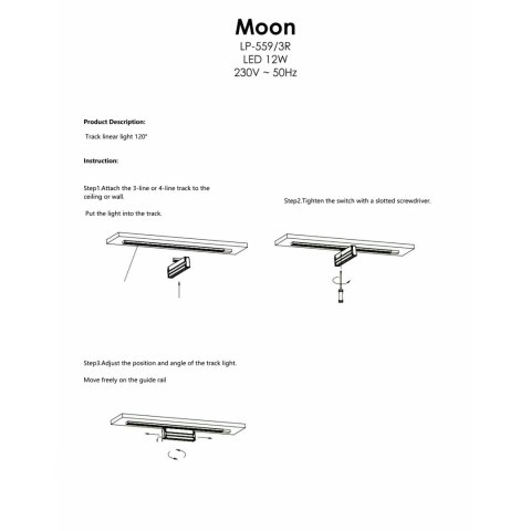 Light Prestige Reflektor do szynoprzewodów Moon 1F czarny LED 4000K