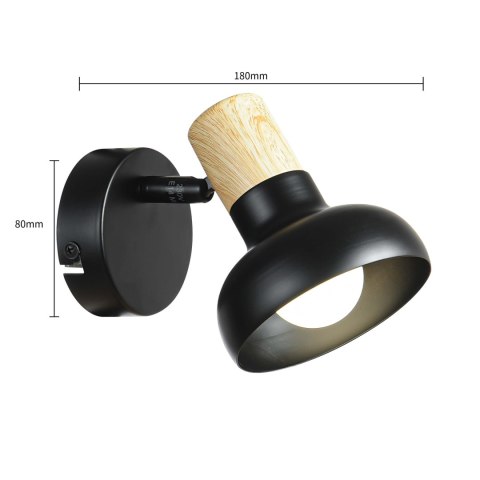 Light Prestige Kinkiet Arezzo czarny 1xE14