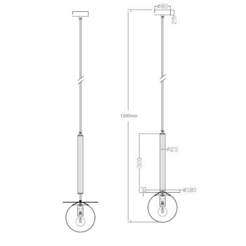 Light Prestige Lampa wisząca Roma 1 czarna 1xE14