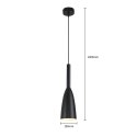 Light Prestige Lampa wisząca Solin 1 czarna 1xE27