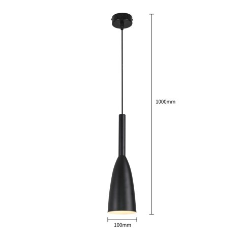 Light Prestige Lampa wisząca Solin 1 czarna 1xE27
