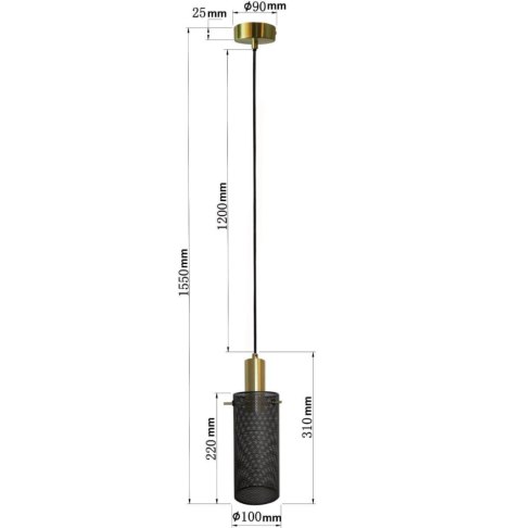 Light Prestige Lampa wisząca Tirana 1 czarna 1xE27