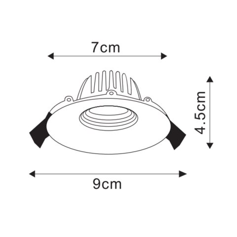 Light Prestige Oczko podtynkowe Orion czarne LED 3000K/4000K