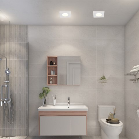 Light Prestige Oczko podtynkowe kwadratowe Lagos białe IP65 1xGU10