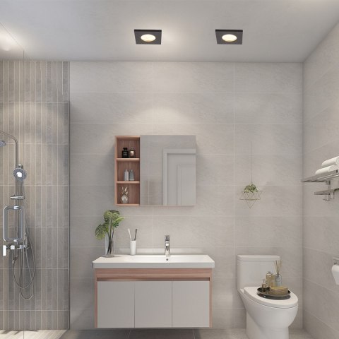 Light Prestige Oczko podtynkowe kwadratowe Lagos czarne IP65 1xGU10