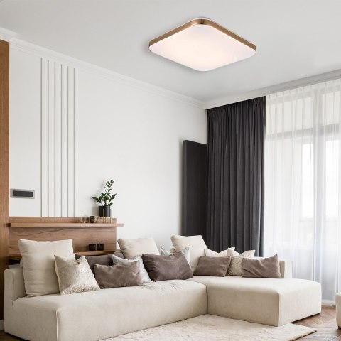 Light Prestige Plafon kwadratowy Babilon 38 cm złoty LED 4000K