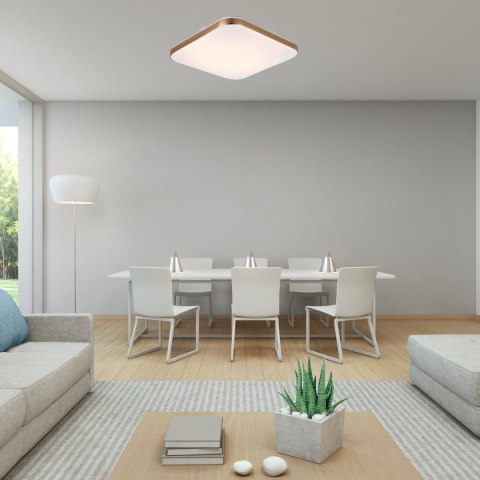 Light Prestige Plafon kwadratowy Babilon 38 cm złoty LED 4000K
