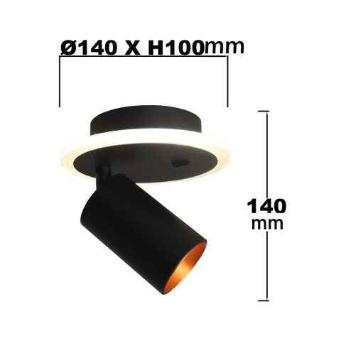 Light Prestige Spot Parma 1 czarny 1xGU10 LED CCT