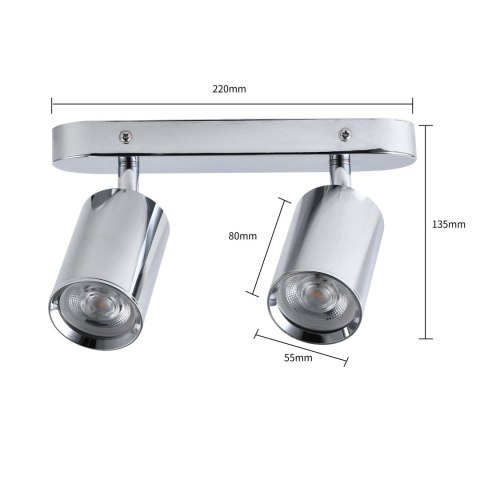 Light Prestige Zestaw reflektorów spot Belize chrom IP44 2xGU10