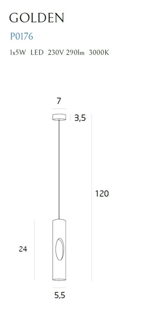 LAMPA WISZĄCA GOLDEN CZARNA/ZŁOTA