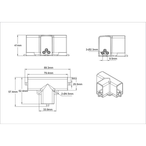 Light Prestige Łącznik T elektryczny do oświetlenia modułowego Geometric System New