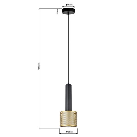 Light Prestige Lampa wisząca Amo złoto-czarna 1xE27