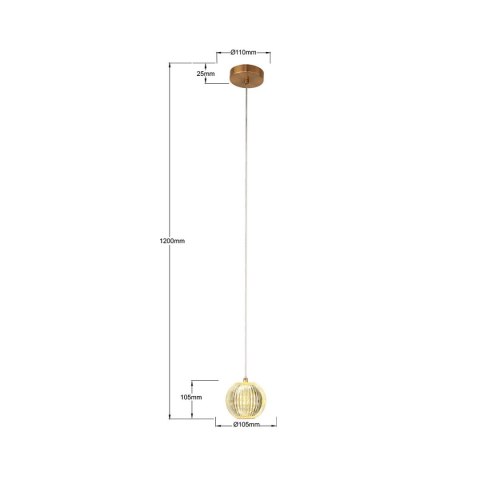 Light Prestige Lampa wisząca Brillant 1 złota LED CCT