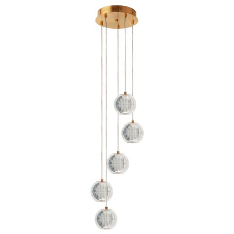 Light Prestige Lampa wisząca Brillant 5 złota LED CCT