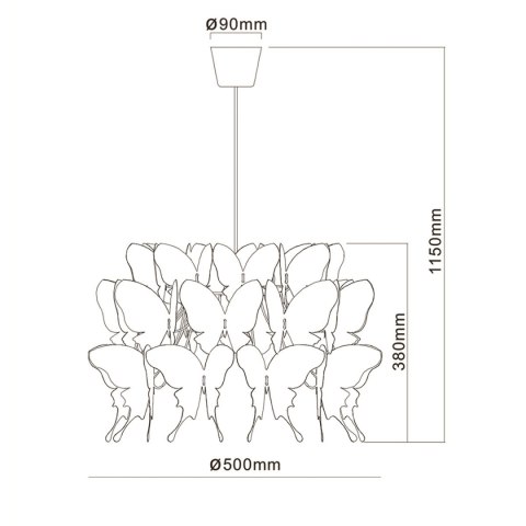 Light Prestige Lampa wisząca Farfalla niebieska 1xE27