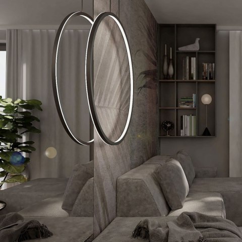 Light Prestige Lampa wisząca Mirror L czarna IP44 LED CCT