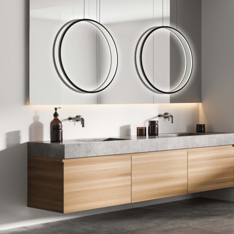 Light Prestige Lampa wisząca Mirror L czarna IP44 LED CCT