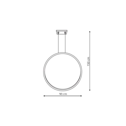 Light Prestige Lampa wisząca Mirror L czarna IP44 LED CCT