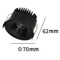 Light Prestige Oczko podtynkowe Zyra czarne LED CCT
