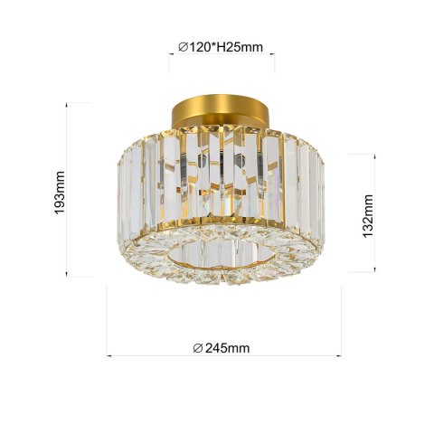 Light Prestige Plafon Vetro złoty 1xE27