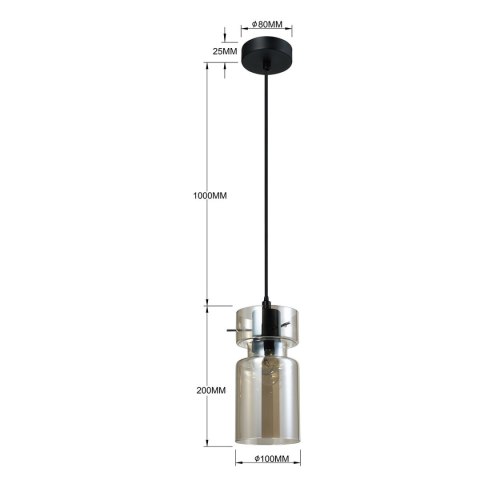 Light Prestige Pojedyncza lampa wisząca Nivio dymna 1xE27