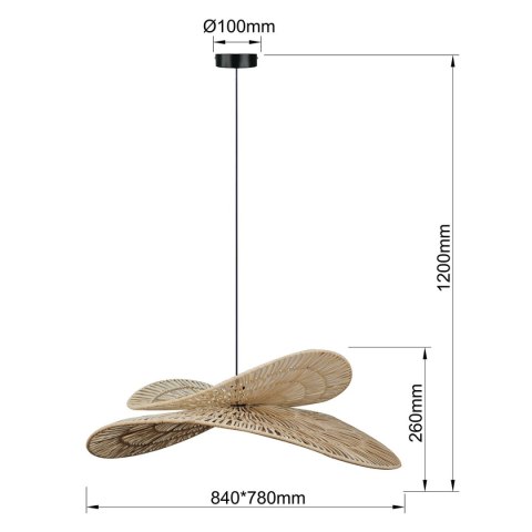 Light Prestige Rattanowa lampa wisząca Raya naturalna 1xE27
