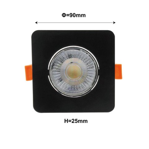 Light Prestige Ruchome kwadratowe oczko podtynkowe Plus czarne LED CCT