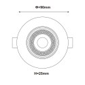 Light Prestige Ruchome oczko podtynkowe Plus czarne LED CCT