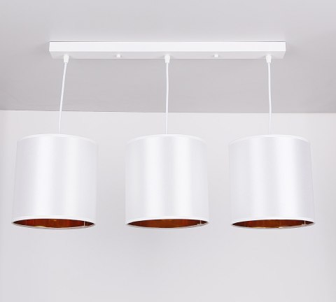 Atlanta lampa wisząca biały 3x40w e27 abażur biały
