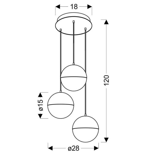 FURNI LAMPA WISZĄCA TALERZ 3X5W LED ZŁOTY 4000K APETI