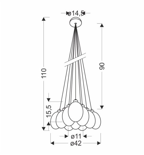 LAMPA WISZĄCA LUKKA 10 WIELOKOLOROWY