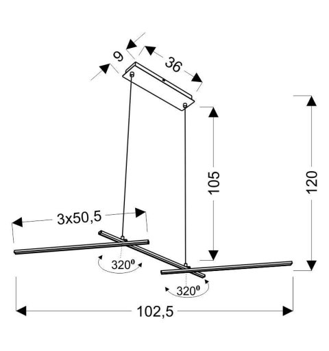 THASOS LAMPA WISZĄCA 103X23 23W LED ZŁOTY 4000K APETI