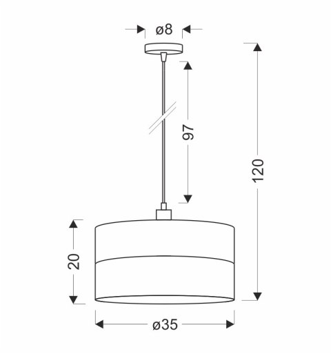GROSSETO LAMPA WISZĄCA CZARNY 1X60W E27 ABAŻUR DUO SZARO BEŻOWY+MIĘTOWY
