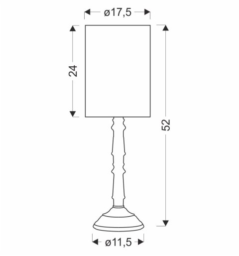 CARDINALE lampa sto³owa h-52 cm ciemny szary 1x40 E27 aba¿ur jasny lniany