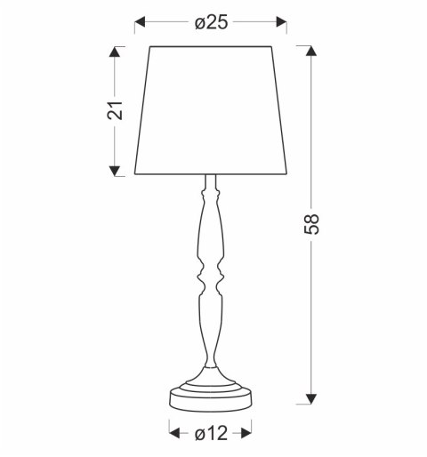 CARDINALE lampa sto³owa h-58 cm ciemny szary 1x40 E27 aba¿ur szary