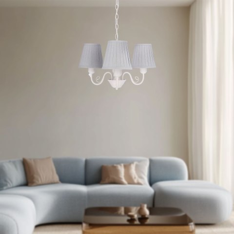 FIREZ lampa wisząca biały 3x40W E27 abażur szary