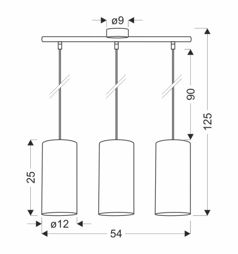 Fleri lampa wisząca czarny 3x60 e27 abażur 12x25 beżowy ratan