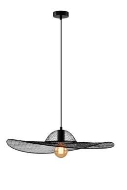 Lampa wisząca DECO designerska - czarny klosz kapelusz - nowoczesne oświetlenie salonu i sypialni E27