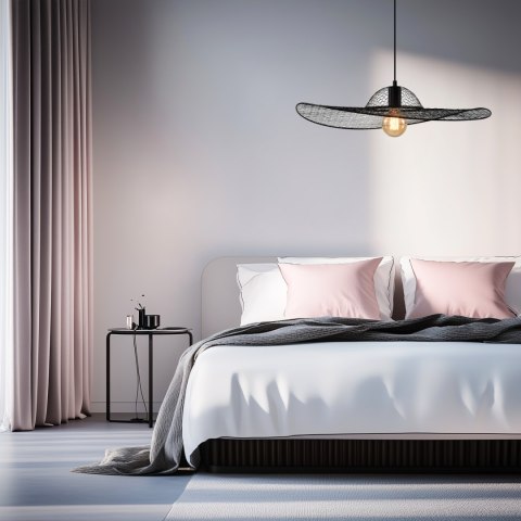 Lampa wisząca DECO designerska - czarny klosz kapelusz - nowoczesne oświetlenie salonu i sypialni E27