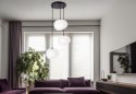 Lampa wisząca STONES w stylu Japandi - okrągła podstawa z kloszami 20 cm w kształcie kamienia - nowoczesne oświetlenie salonu 3x