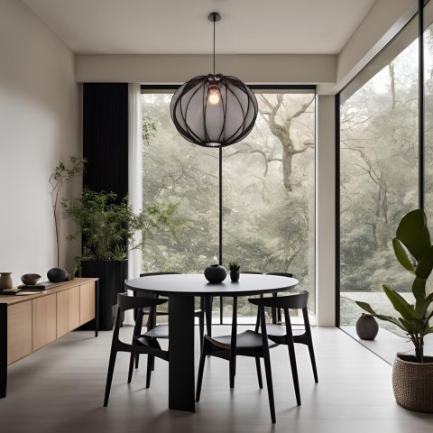 MELLOW lampa wisząca czarny 1x40W E27 abażur mist 52 czarny kula